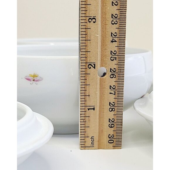 Limoges Chamart Porcelain Bowls With Lids Floral & Insect Trinkets set of 4 - Picture 9 of 16